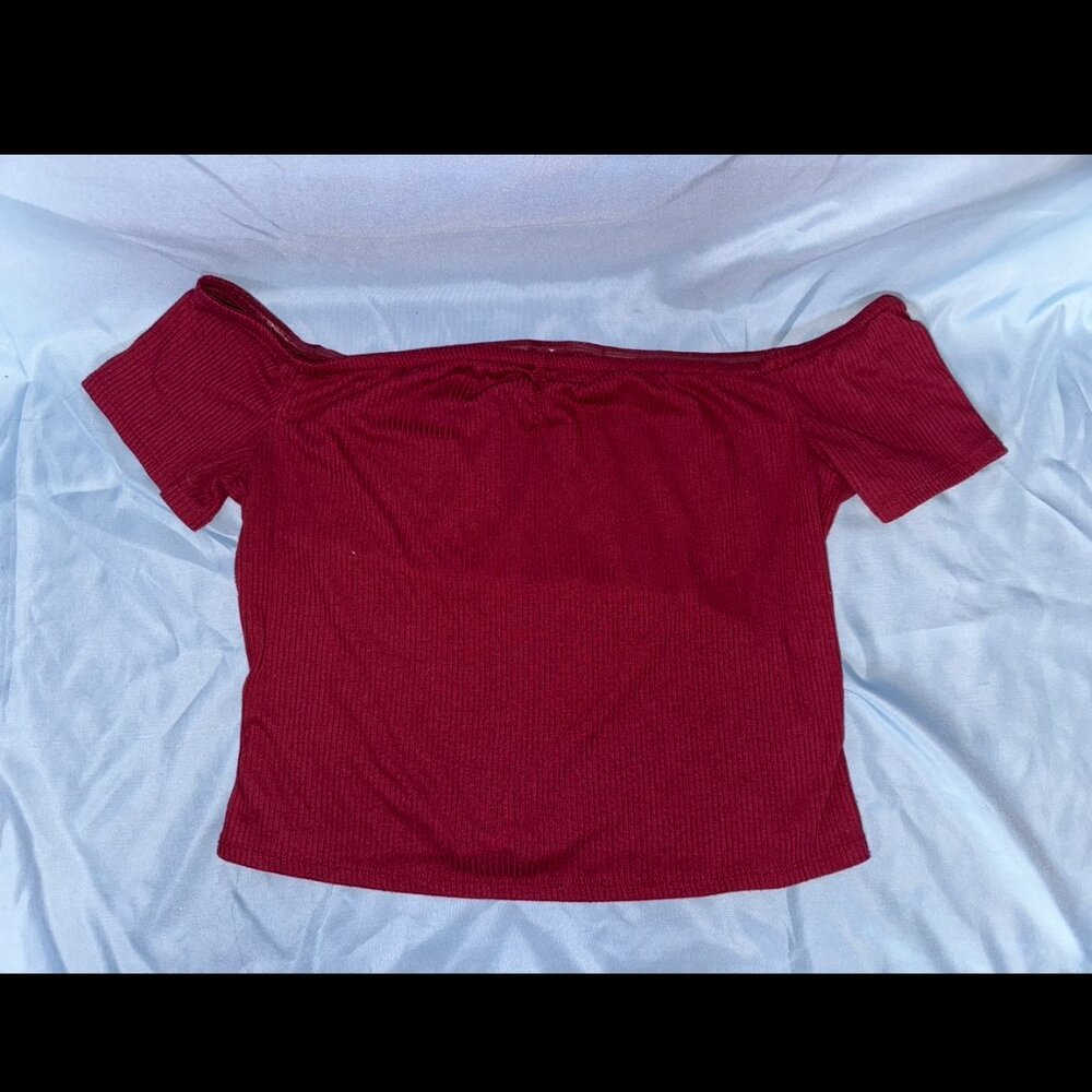 Mossimo Off Shoulder Maroon Top
